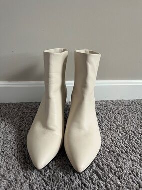 Dolce Vita Pointed Cream Ankle Boots